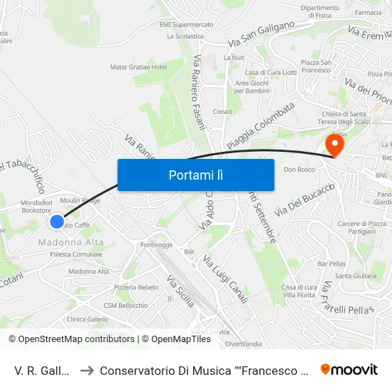 V. R. Gallenga to Conservatorio Di Musica "Francesco Morlacchi" map