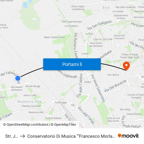 Str. Jet to Conservatorio Di Musica ""Francesco Morlacchi"" map