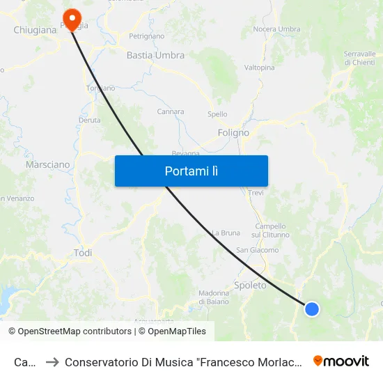 Caso to Conservatorio Di Musica "Francesco Morlacchi" map