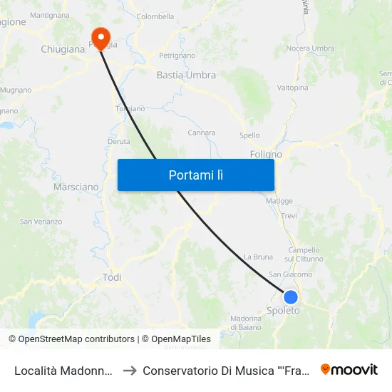 Località Madonna Di Lugo 14 to Conservatorio Di Musica ""Francesco Morlacchi"" map