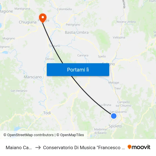 Maiano Carcere to Conservatorio Di Musica "Francesco Morlacchi" map