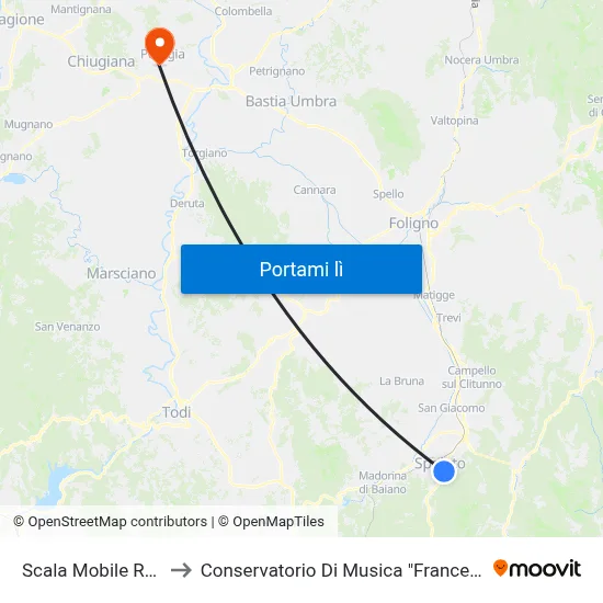 Scala Mobile Rocca 3 1 to Conservatorio Di Musica "Francesco Morlacchi" map