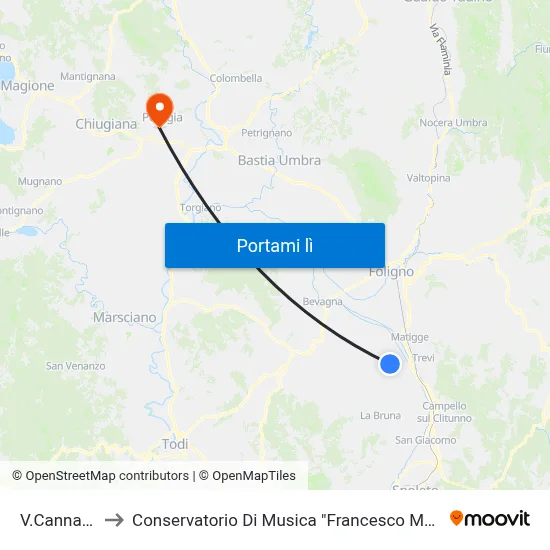 V.Cannaiola to Conservatorio Di Musica "Francesco Morlacchi" map