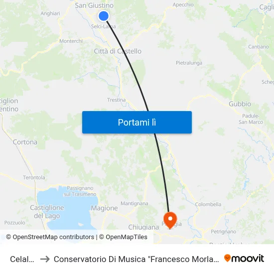 Celalba to Conservatorio Di Musica "Francesco Morlacchi" map