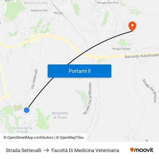 Strada Settevalli to Facoltà Di Medicina Veterinaria map