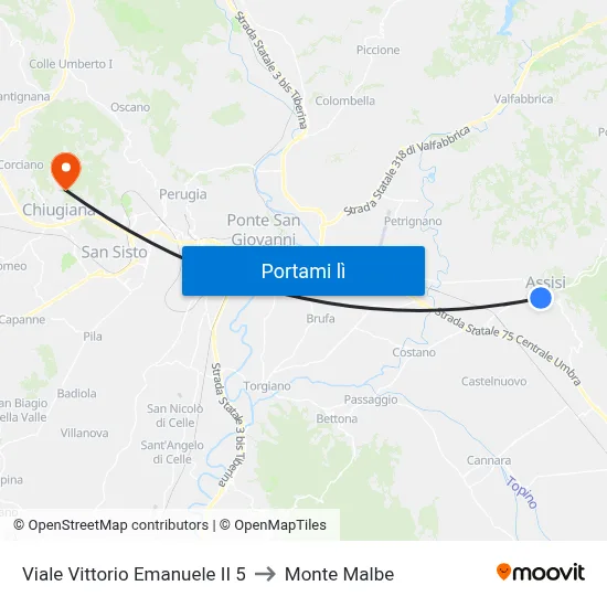 Viale Vittorio Emanuele II 5 to Monte Malbe map