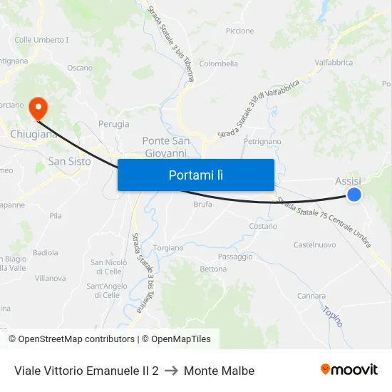 Viale Vittorio Emanuele II 2 to Monte Malbe map