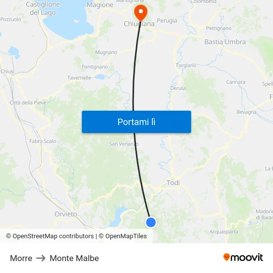 Morre to Monte Malbe map