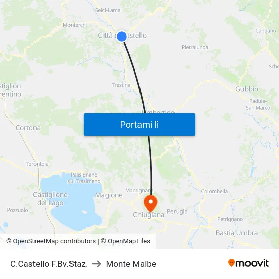 C.Castello F.Bv.Staz. to Monte Malbe map