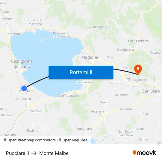 Pucciarelli to Monte Malbe map