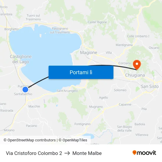 Via Cristoforo Colombo 2 to Monte Malbe map