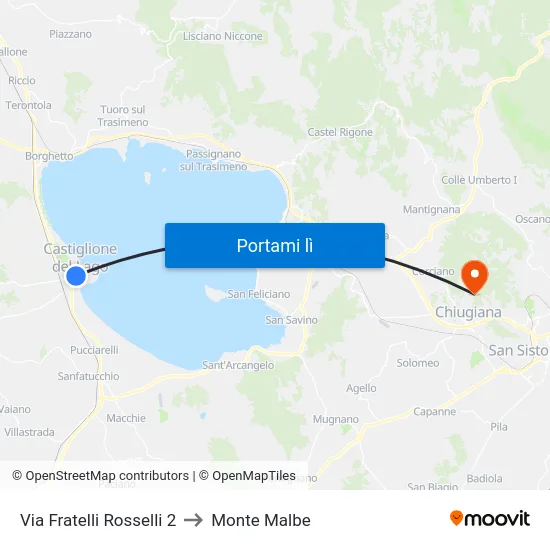 Via Fratelli Rosselli 2 to Monte Malbe map
