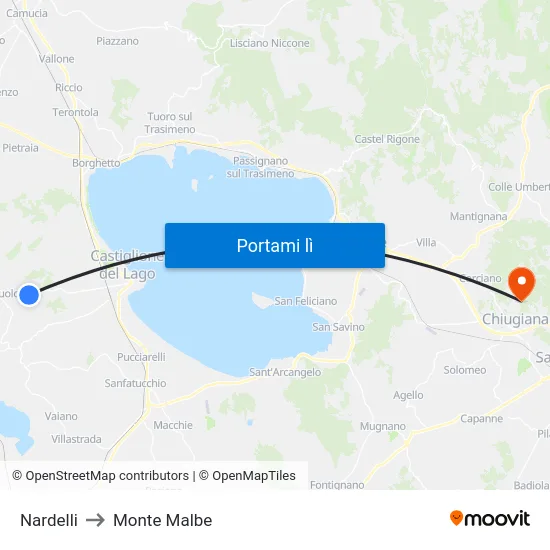 Nardelli to Monte Malbe map