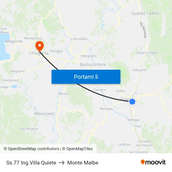 Ss.77 Ing.Villa Quiete to Monte Malbe map