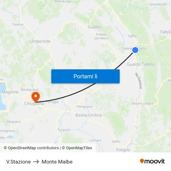 V.Stazione to Monte Malbe map