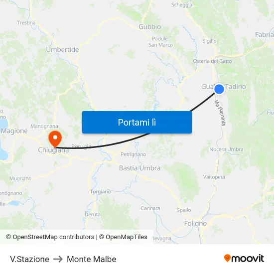 V.Stazione to Monte Malbe map