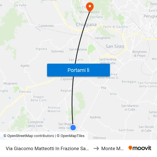 Via Giacomo Matteotti In Frazione San Biagio to Monte Malbe map
