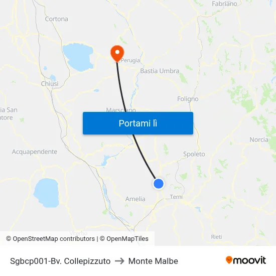 Sgbcp001-Bv. Collepizzuto to Monte Malbe map