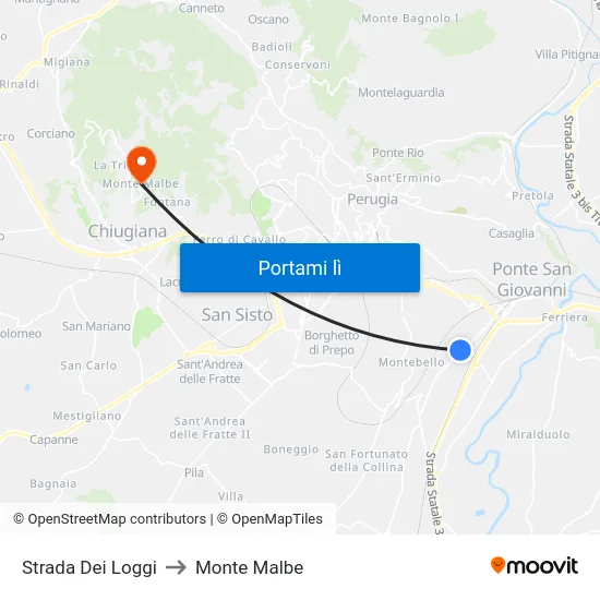 Strada Dei Loggi to Monte Malbe map