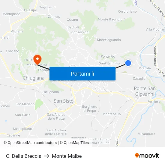 C. Della Breccia to Monte Malbe map