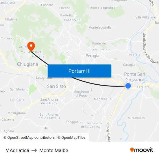 V.Adriatica to Monte Malbe map