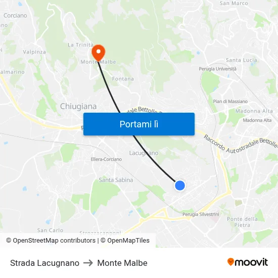 Strada Lacugnano to Monte Malbe map