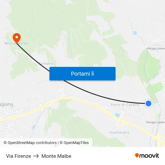 Via Firenze to Monte Malbe map