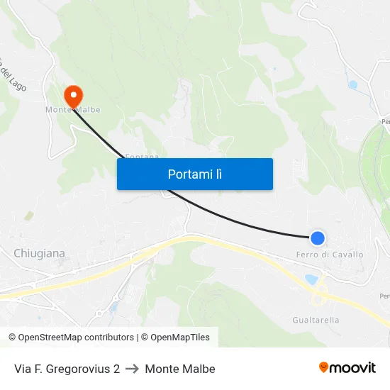 Via F. Gregorovius 2 to Monte Malbe map