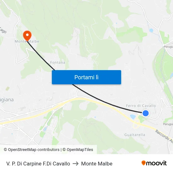 V. P. Di Carpine F.Di Cavallo to Monte Malbe map