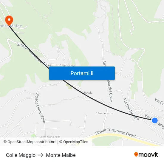 Colle Maggio to Monte Malbe map