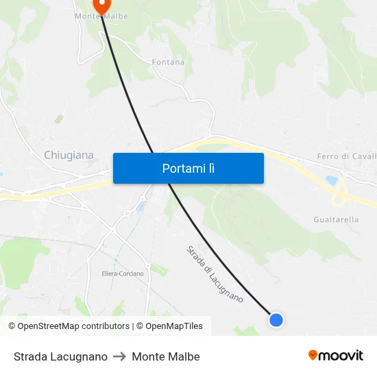 Strada Lacugnano to Monte Malbe map