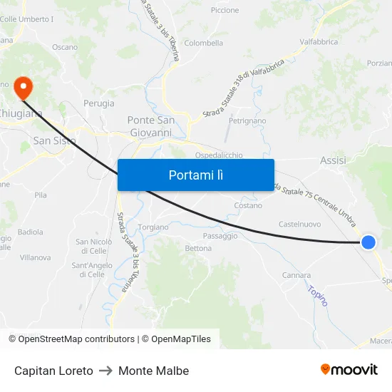 Capitan Loreto to Monte Malbe map