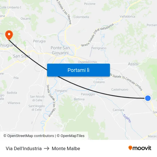 Via Dell'Industria to Monte Malbe map