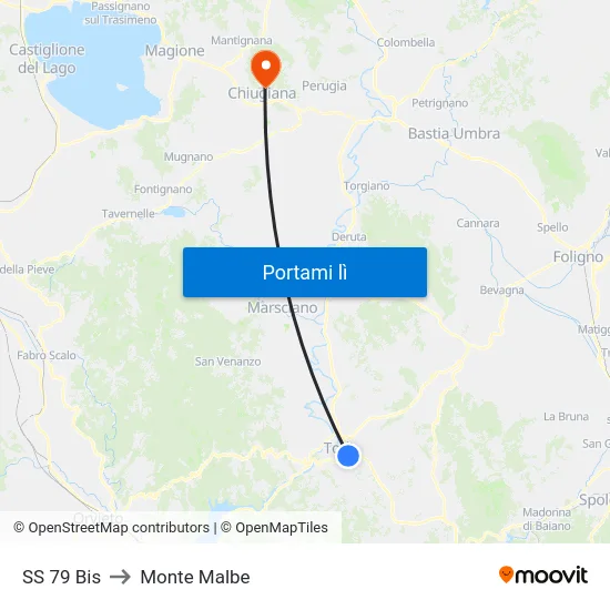 SS 79 Bis to Monte Malbe map