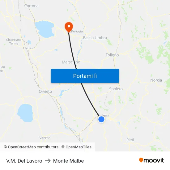 V.M. Del Lavoro to Monte Malbe map