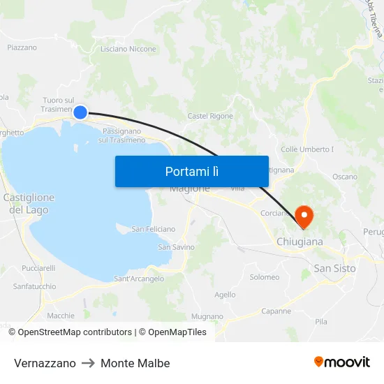 Vernazzano to Monte Malbe map