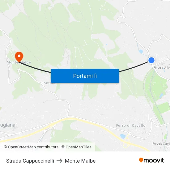 Strada Cappuccinelli to Monte Malbe map