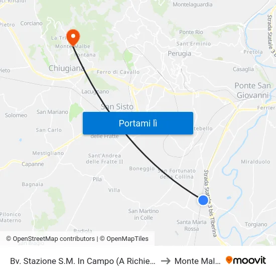 Bv. Stazione S.M. In Campo (A Richiesta) to Monte Malbe map