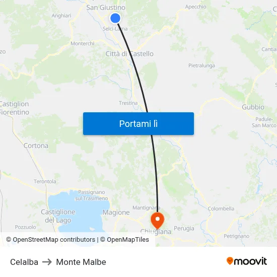 Celalba to Monte Malbe map