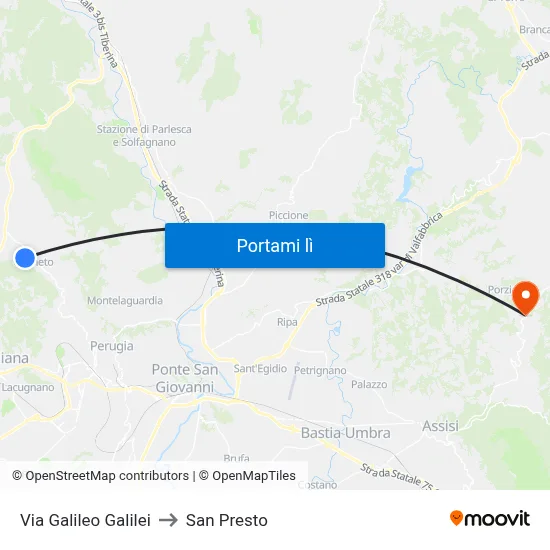 Via Galileo Galilei to San Presto map
