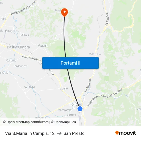 Via S.Maria In Campis, 12 to San Presto map