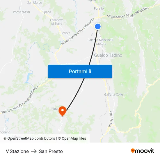 V.Stazione to San Presto map