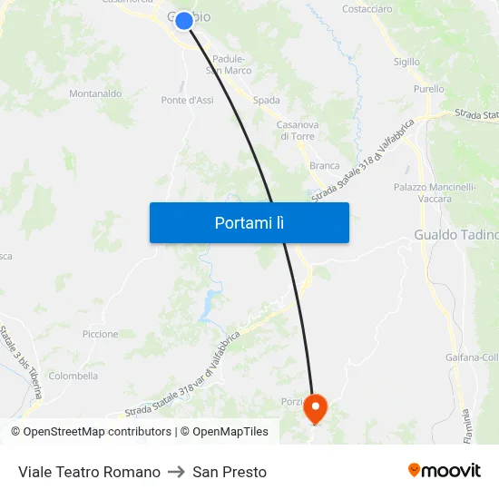 Viale Teatro Romano to San Presto map
