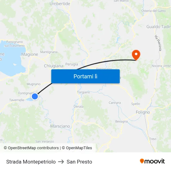 Strada Montepetriolo to San Presto map