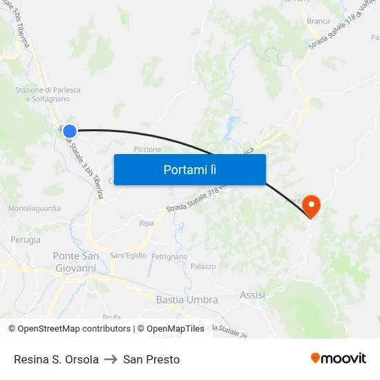 Resina S. Orsola to San Presto map