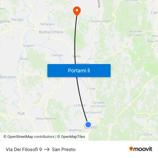 Via Dei Filosofi 9 to San Presto map