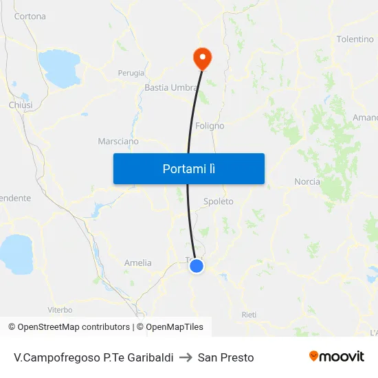 V.Campofregoso P.Te Garibaldi to San Presto map