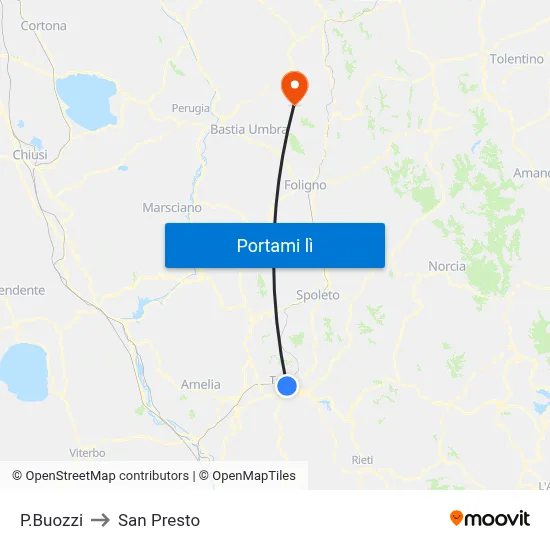 P.Buozzi to San Presto map