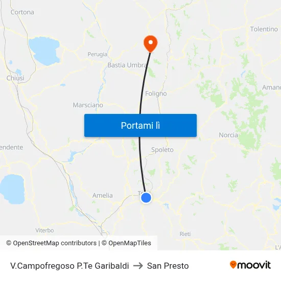V.Campofregoso P.Te Garibaldi to San Presto map