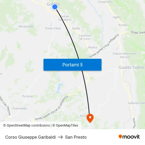 Corso Giuseppe Garibaldi to San Presto map